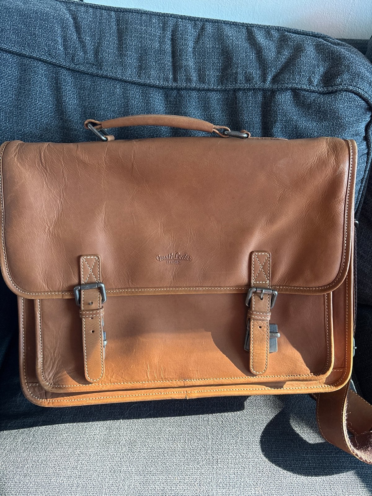 Leren Aktetas / Laptoptas van Gusti Leder Studio, 40 cm of meer, Gebruikt, 30 tot 45 cm, Ophalen