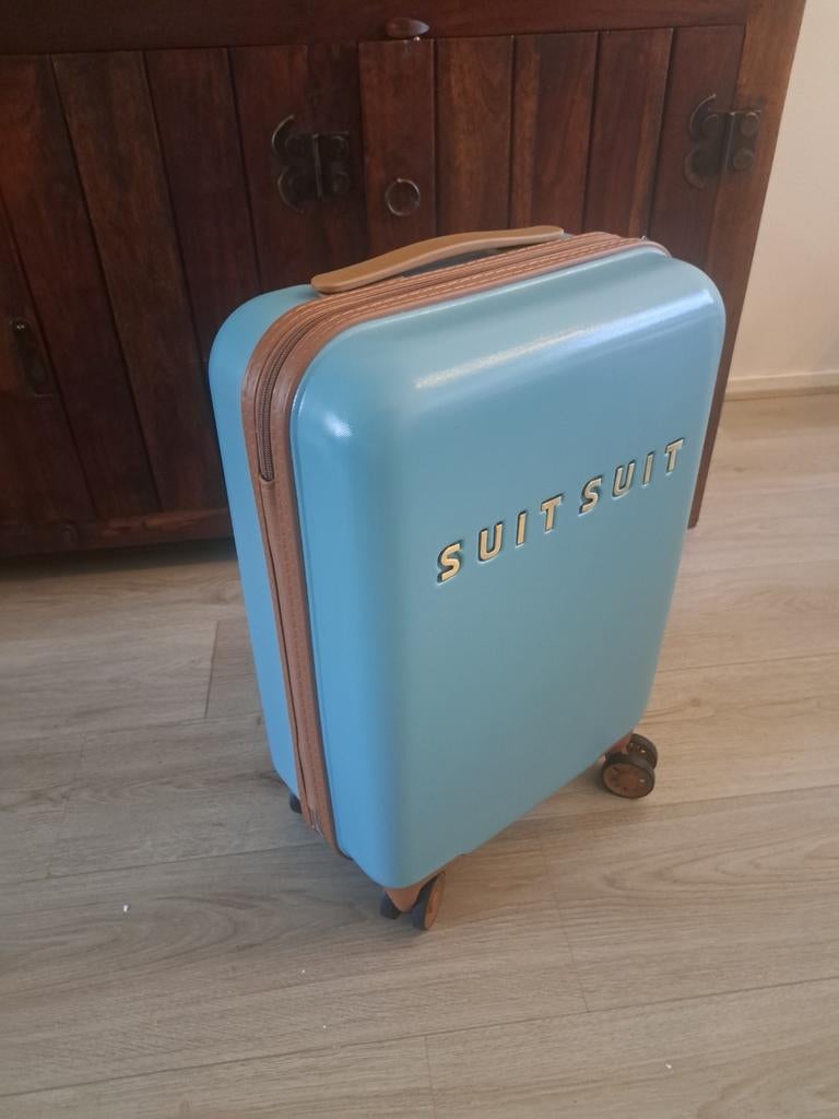 SUITSUIT Handbagage Koffer - Lichtblauw, Sieraden, Tassen en Uiterlijk, Koffers, Wieltjes, 50 tot 60 cm, Hard kunststof, Ophalen of Verzenden