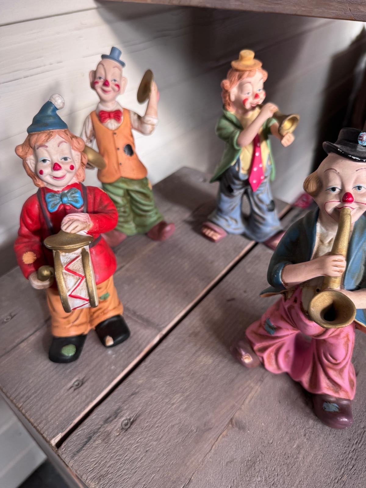Beeldjes Clown Orkest - Vintage Decoratie, Ophalen, Gebruikt