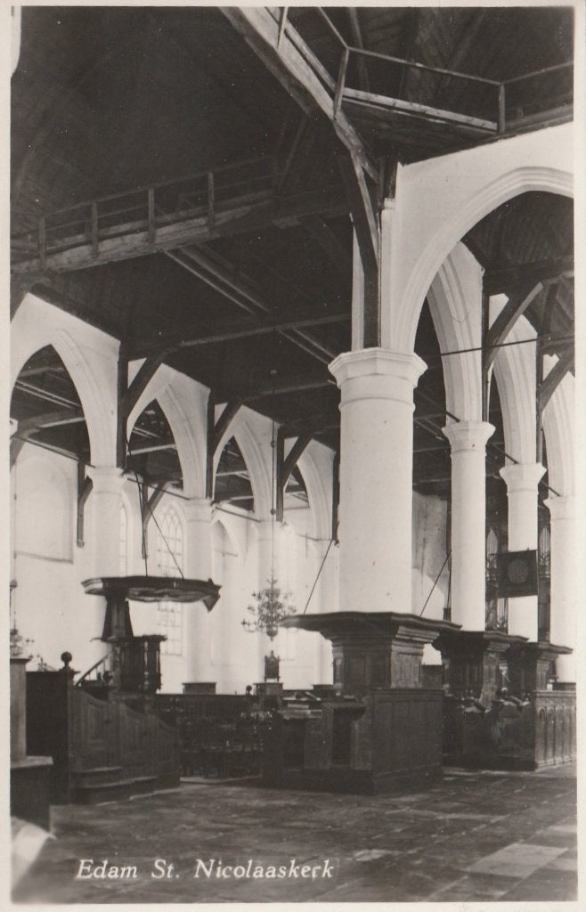 EDAM St. Nicolaas Kerk Interieur, Verzamelen, Verzenden, 1960 tot 1980, Gelopen, Noord-Holland