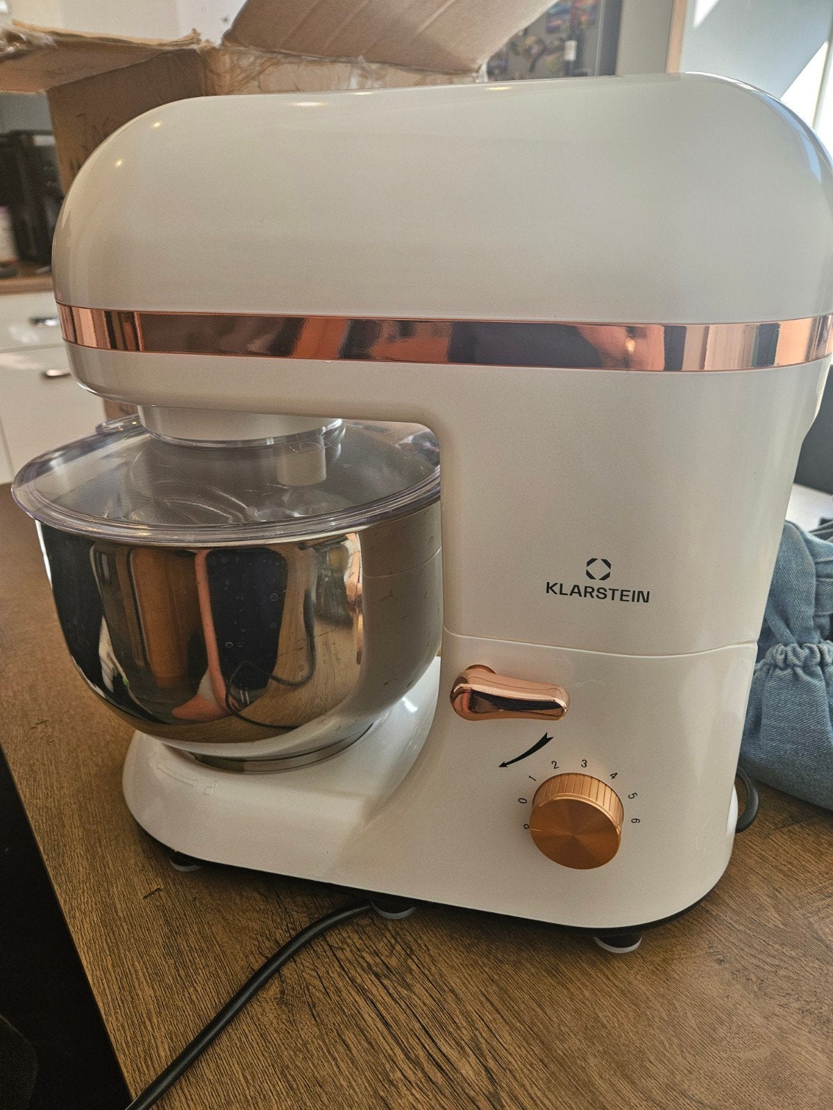 Klarstein Keukenmachine - Crème/Koper - Zo goed als nieuw, 4 liter of meer, Nieuw, 3 snelheden of meer, Ophalen of Verzenden