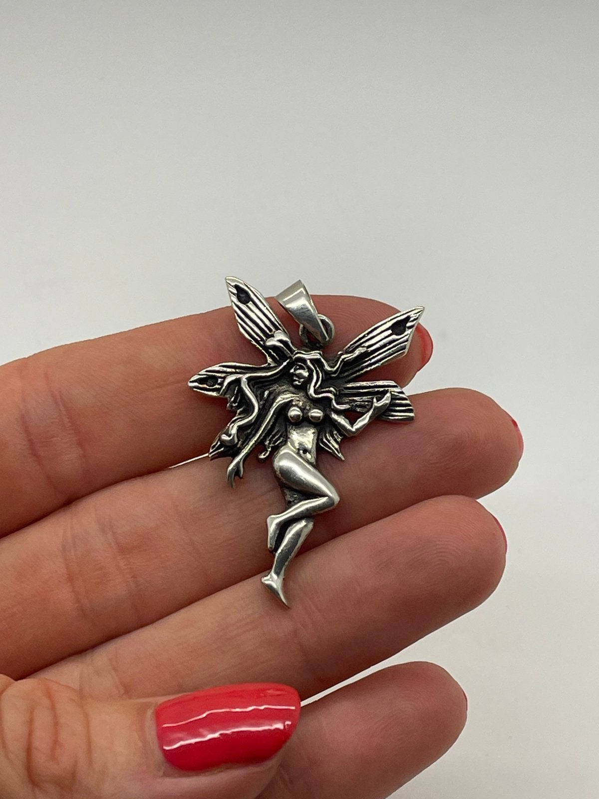 F362 Prachtige zilveren hanger elfje, Ophalen of Verzenden, X, Zilver, Zilver