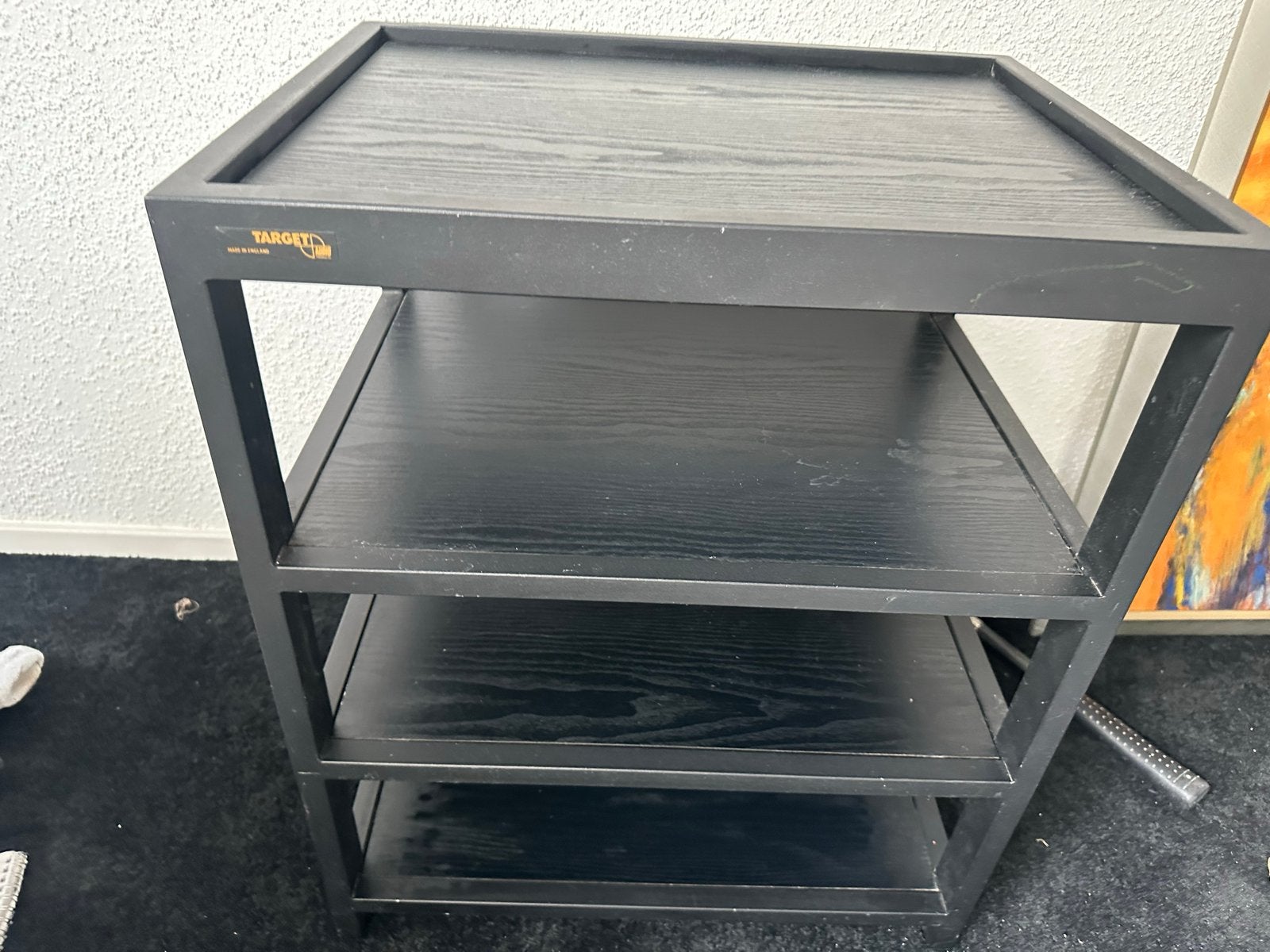 Target Audio Rack - Zwart Houten CD/DVD Opbergrek, Huis en Inrichting, Gebruikt, Ophalen of Verzenden, 25 tot 75 discs, Hout