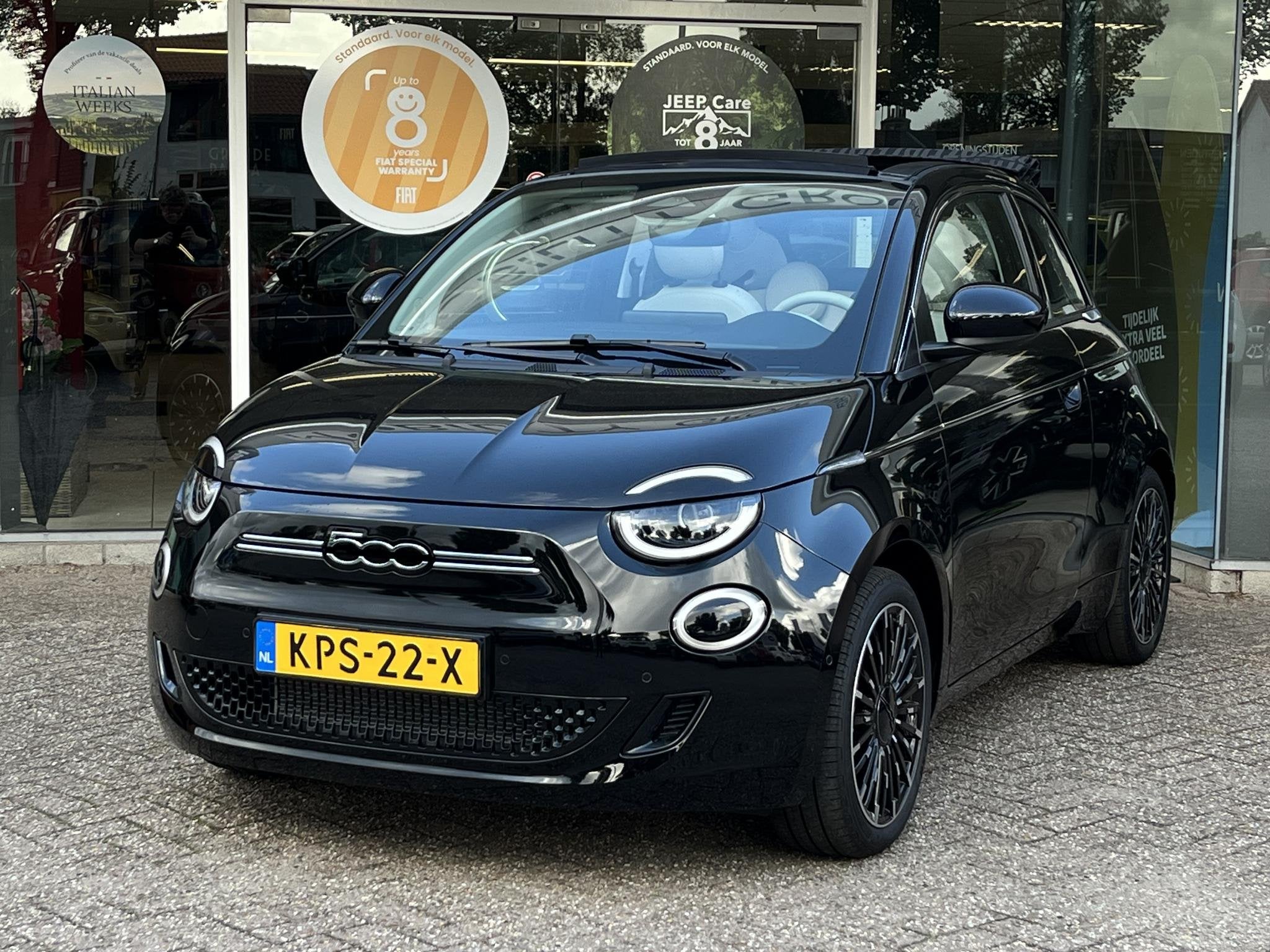 Fiat 500 C La Prima 42 kWh | Cabrio | Apple-Android | Parkee, Auto's, Gebruikt, 118 pk, Cabriolet, 4 stoelen