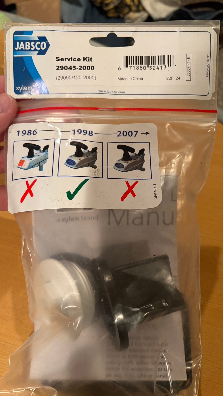Jabsco toilet revisie set, Watersport en Boten, Ophalen of Verzenden, Zo goed als nieuw, Kombuis en Sanitair