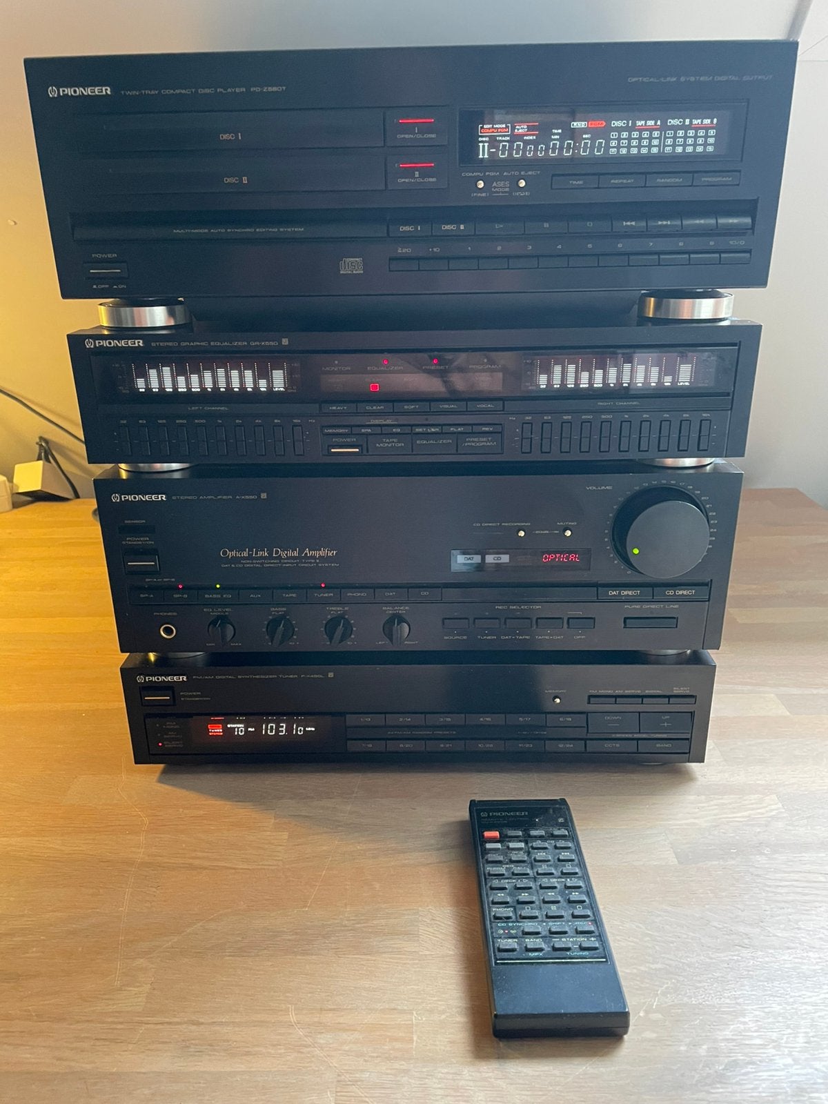 Pioneer A-X550 stereoset 4 delig, Zo goed als nieuw, Pioneer, Tuner of Radio, Losse componenten