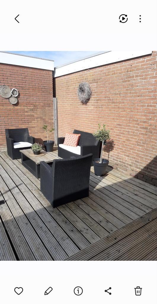 Loungeset zonder tafel kussens zijn niet heel erg mooi  meer, Ophalen of Verzenden