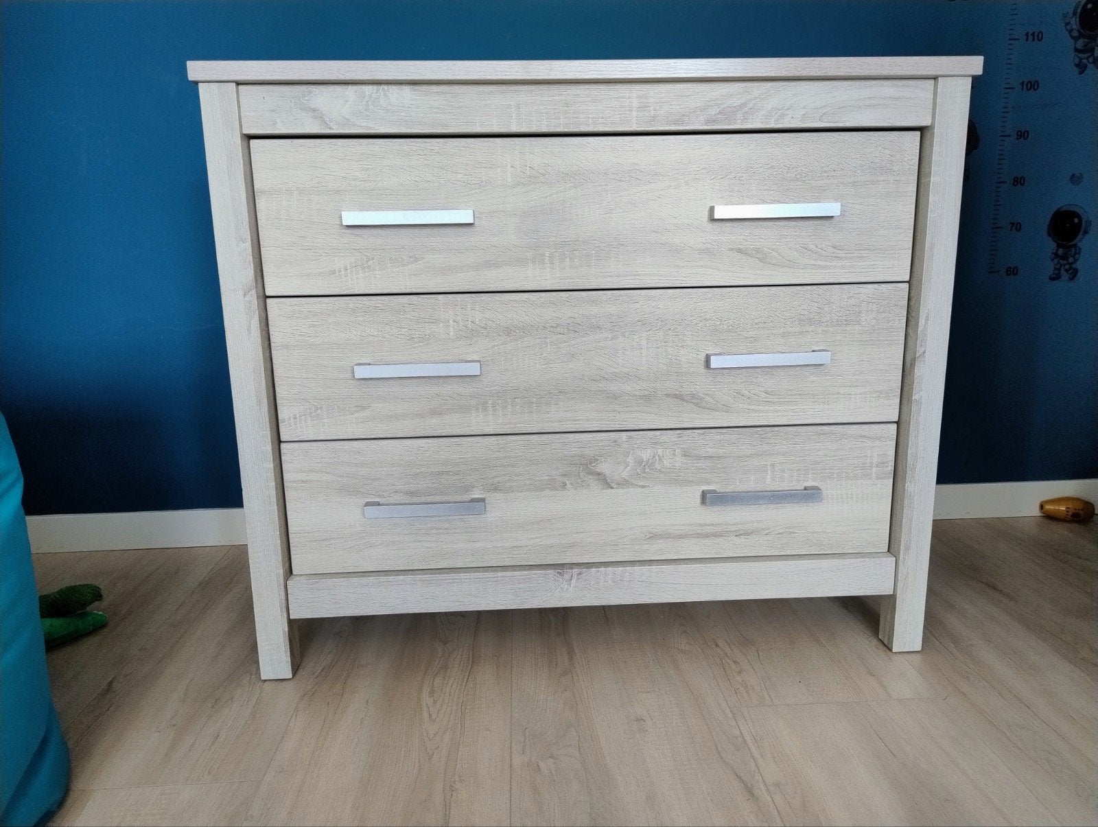 TWF Commode met 3 laden - Licht houtkleur, Ophalen, 100 tot 150 cm, 5 laden of meer, Minder dan 100 cm