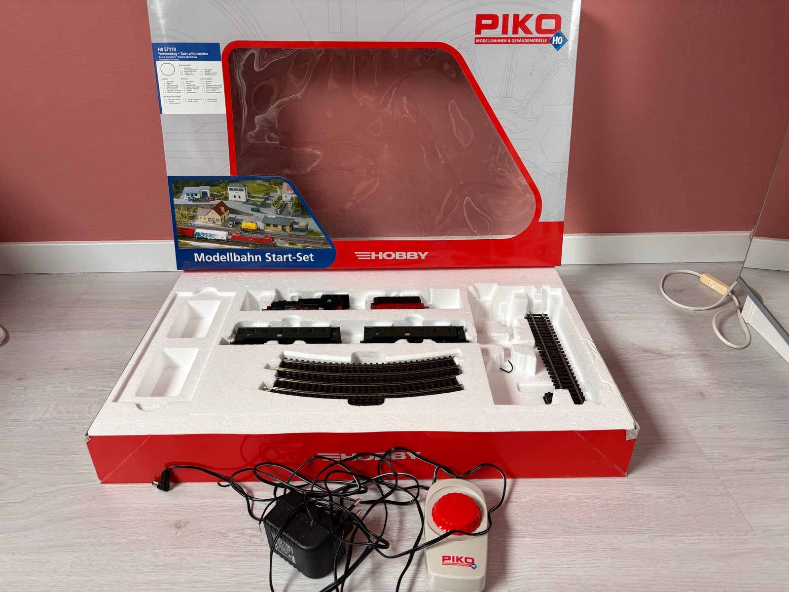 Piko H0 Startset met extra rails en accessoires, Hobby en Vrije tijd, Treinset, Gelijkstroom, Zo goed als nieuw, Analoog