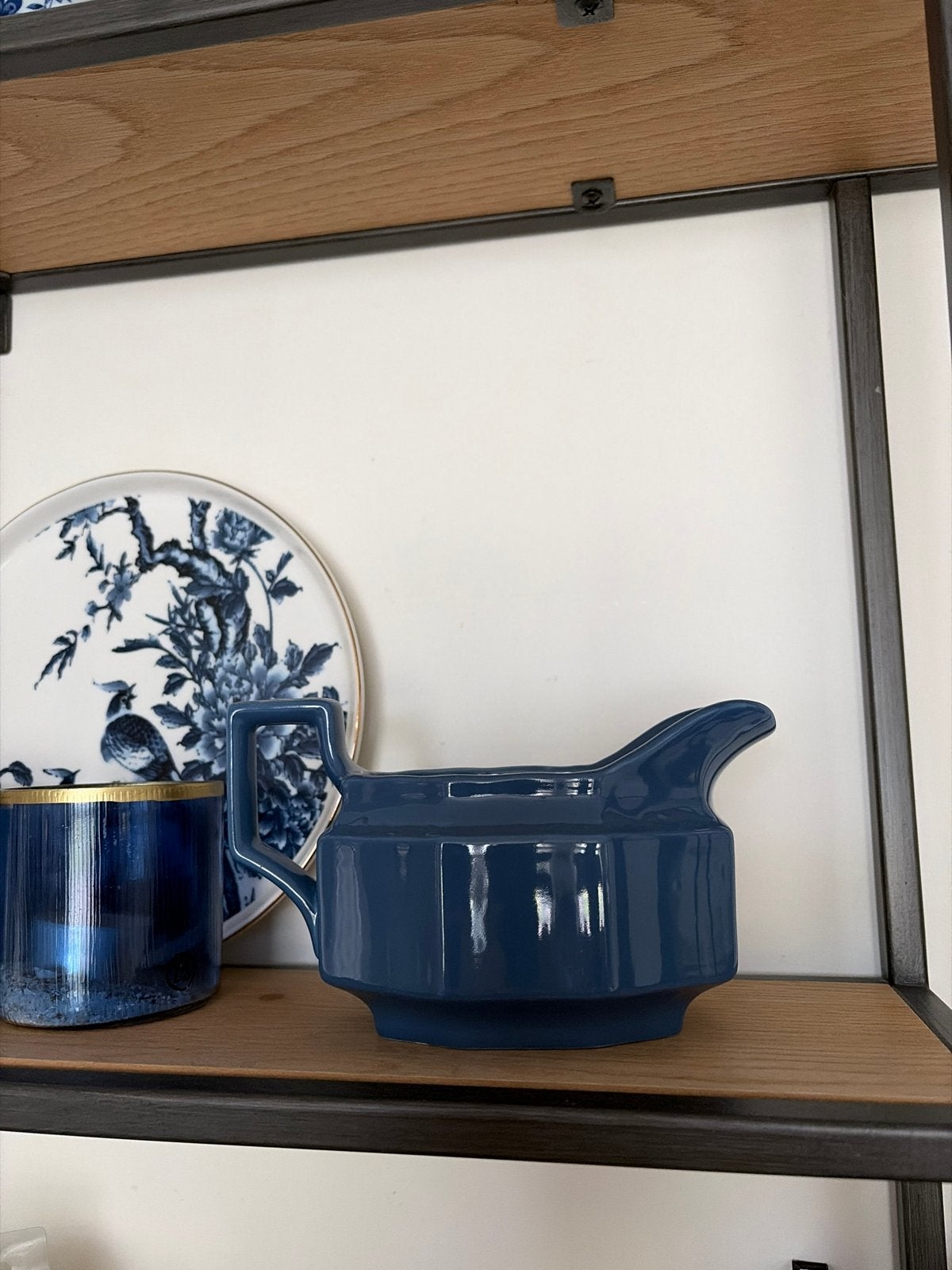 Mooie blauwe brocante sauskom, Gebruikt, Ophalen of Verzenden, Kom(men), Klassiek