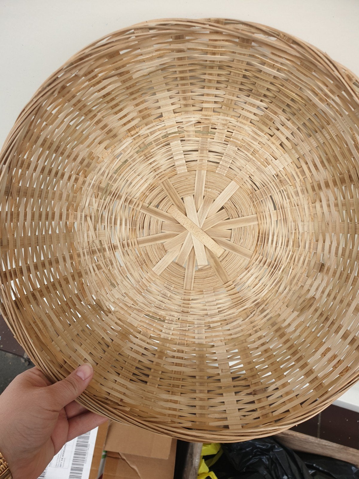 Ronde mand, fruitmand zgan, Ophalen, Zo goed als nieuw, Rond, Riet