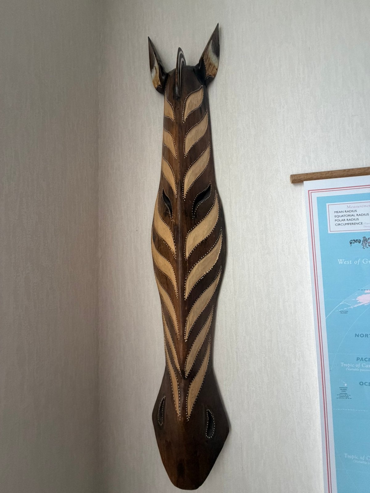 Houten Zebra Masker - Afrikaanse Wanddecoratie, Antiek en Kunst, Ophalen, Hout, Overige stijlen, 50 - 100 cm