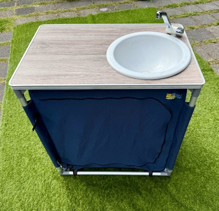 Campart Travel campingkast met ingebouwde spoelbak en kraan, Ophalen, Gebruikt
