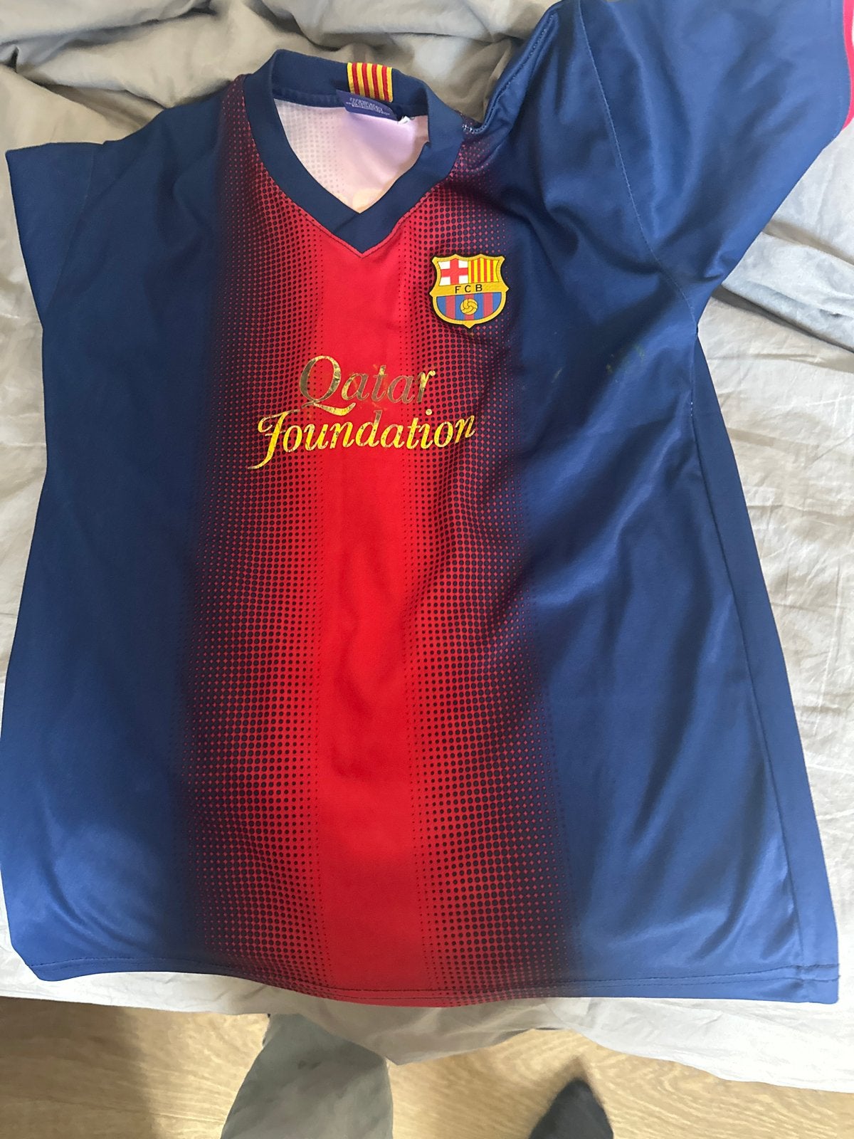 Messi Barcelona thuisshirt - Qatar Foundation, Ophalen of Verzenden, Voetbal, Gedragen, Meerkleurig