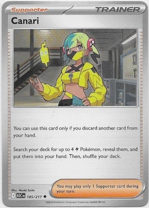 Ascended Heroes,  Canari [uncommon] 185/217, Verzenden, Nieuw, Losse kaart