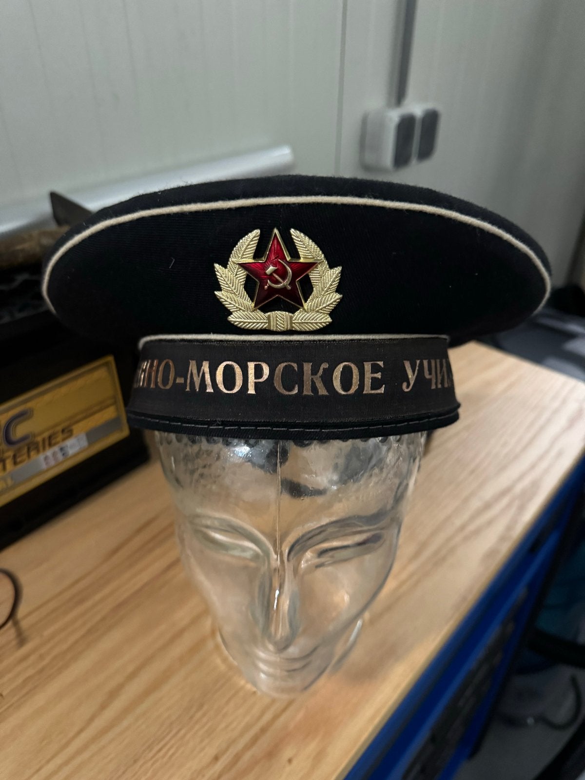 Vintage Russische Marine Pet - Maat 57, Verzamelen, Ophalen of Verzenden, Marine, Overige gebieden, Helm of Baret