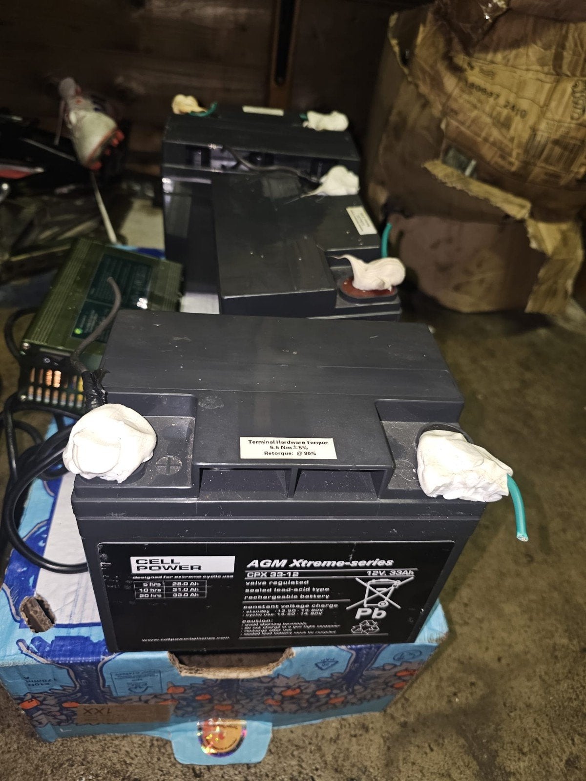 3x Cellpower CPX33-12 12V 33Ah AGM + originele lader, Ophalen, Gebruikt, Overige typen, Overige merken