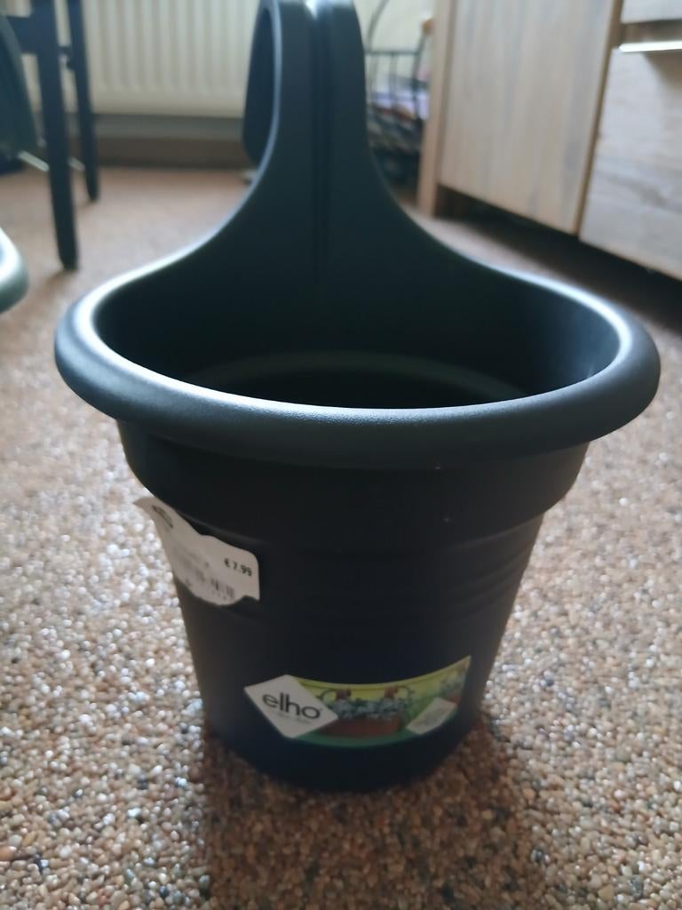 Elho hang bloembak, balkonbloembak nieuw groen / grijs, Kunststof, Minder dan 30 cm, Rond, Nieuw