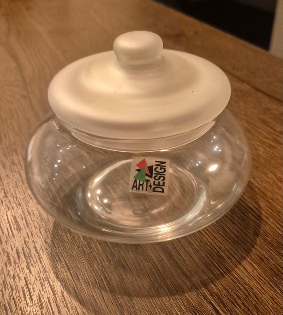 Vintage Leerdam glazen koekdoos/bonbonnière – J. Boon (1934), Ophalen of Verzenden