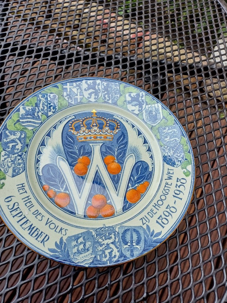Herdenkingsbord, Wilhelmina 40 jaar koningin, Antiek en Kunst, Antiek | Wandborden en Tegels, Ophalen