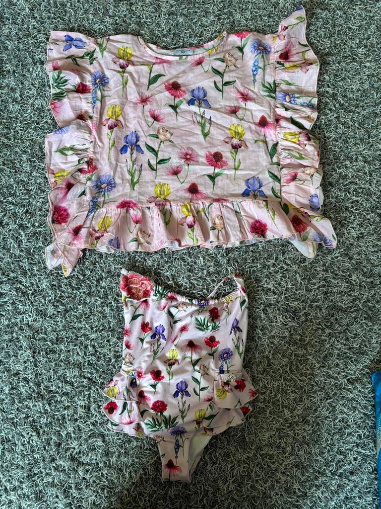 Monnalisa badpak met bijpassend tuniek 4 jaar, Maat 104, Meisje, Badpak, Ophalen of Verzenden