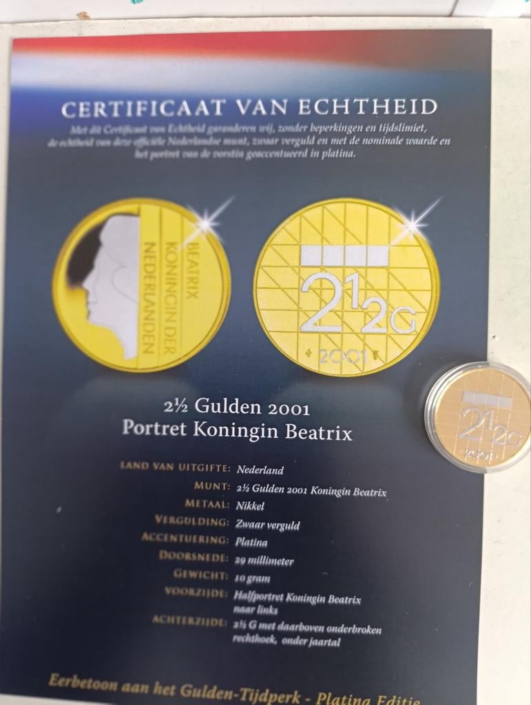 vergulde platina munt, Postzegels en Munten, Munten | Europa | Euromunten, Ophalen of Verzenden, Spanje, 2 euro