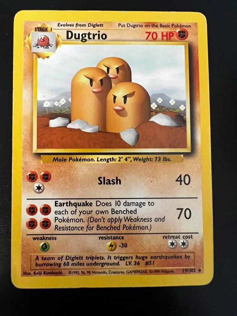 Pokemon kaart Dugtrio, Ophalen, Gebruikt, Losse kaart
