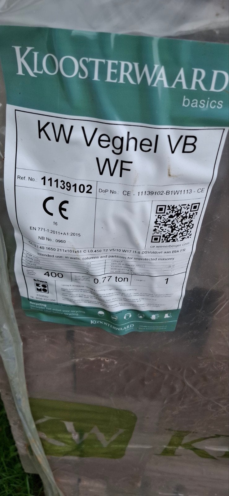 Ca 700 metselstenen, Ophalen, Bakstenen