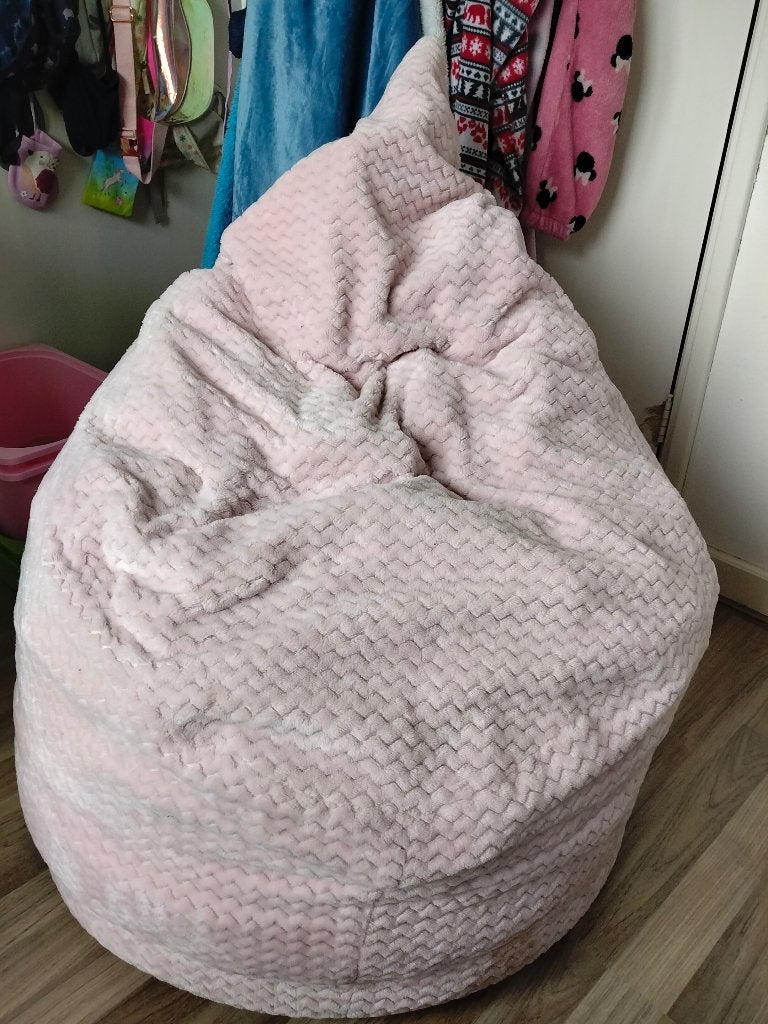 Roze fluffy zitzak, Ophalen, Gebruikt, Roze, Zitzakstoel
