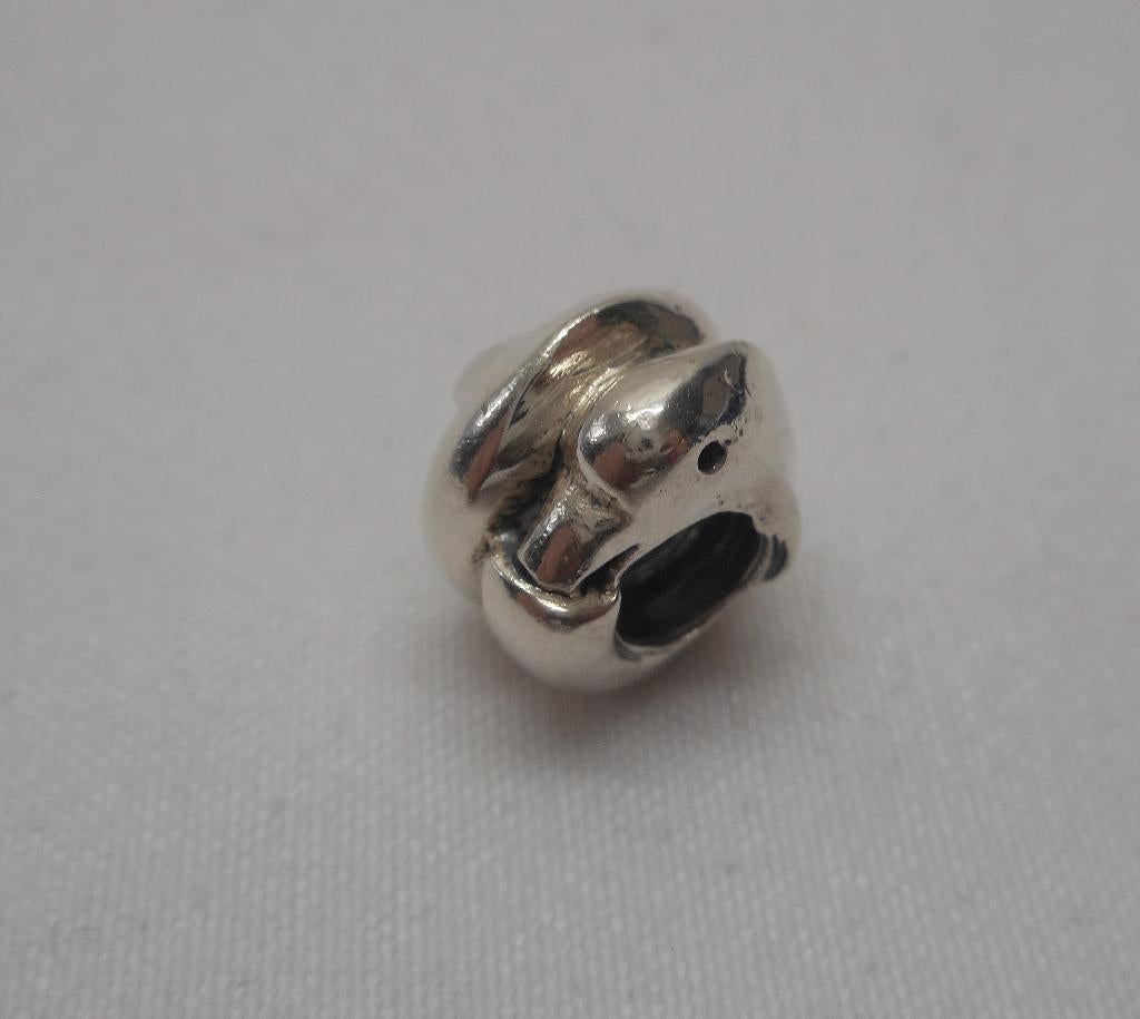 Zilveren bedel dolfijnen nr.1512, Sieraden, Tassen en Uiterlijk, Bedels, Overige merken, Verzenden, Zo goed als nieuw, 1 bedel