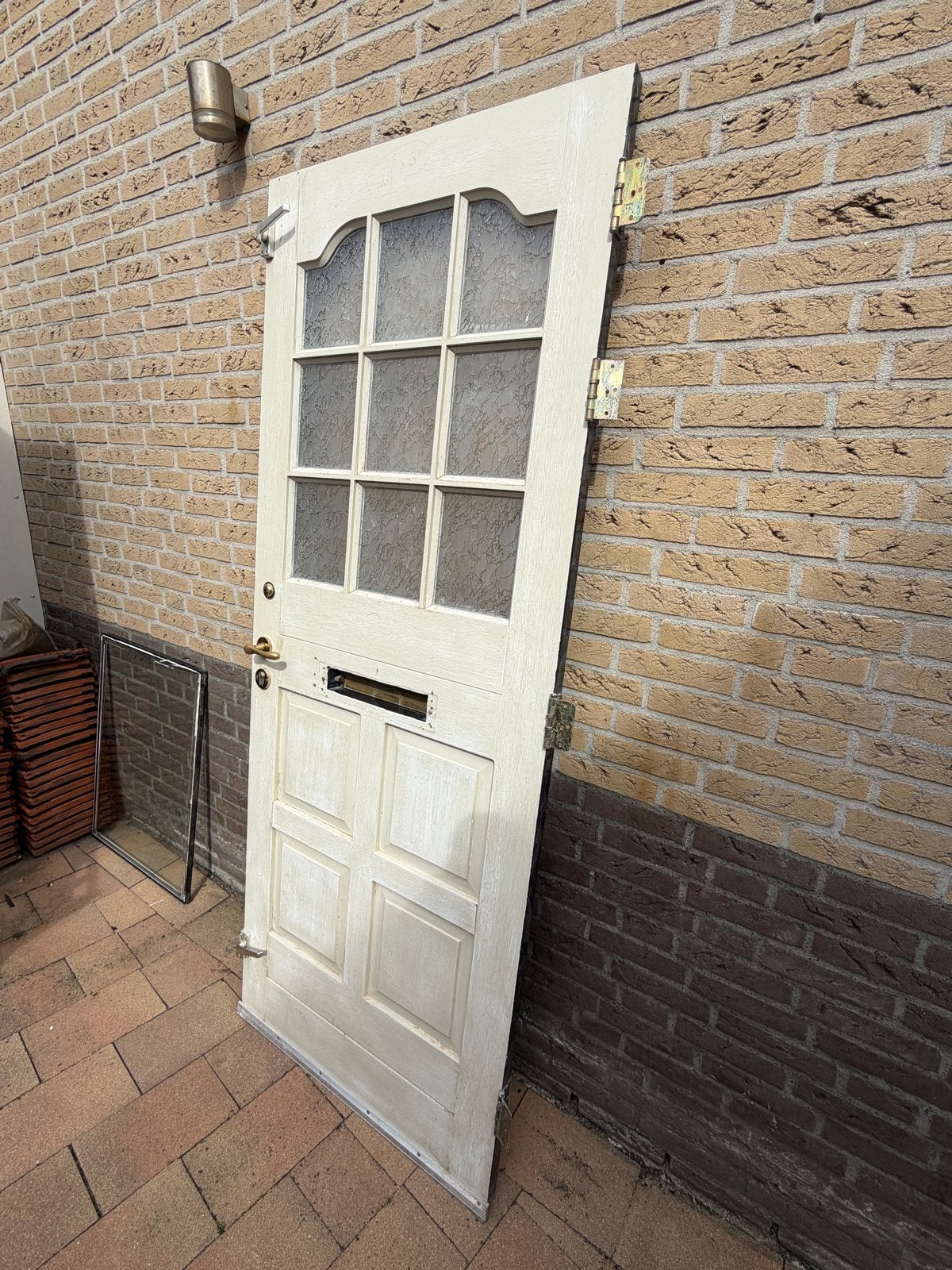 Buitendeur/ voordeur  met Glas en Brievenbus, Ophalen, Gebruikt, 80 tot 100 cm, Buitendeur