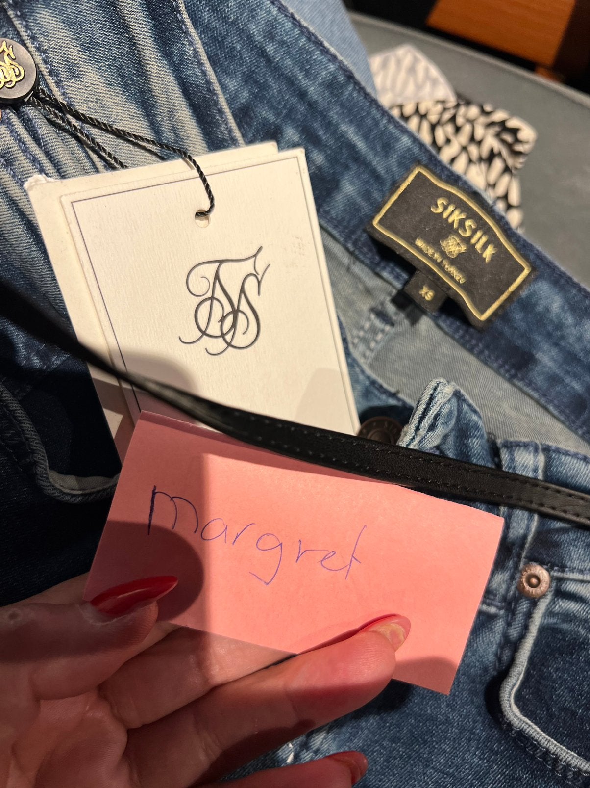 SIKSILK spijkerbroek met verf maat xs nieuw met kaartjes, G, Blauw, G, Ophalen of Verzenden