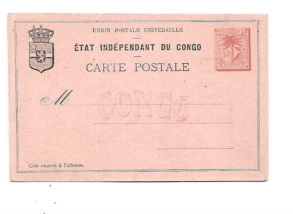 Congo -Briefkaart, Verzenden, Briefkaart