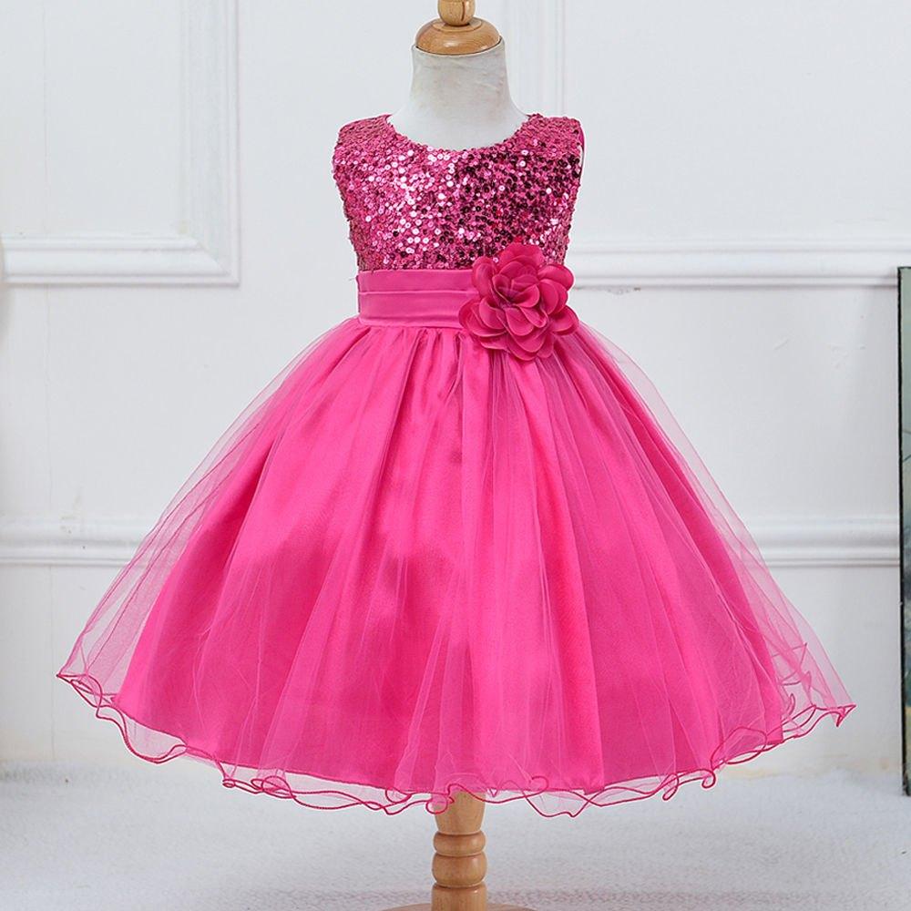 Roze glitter meisjes jurk meisje kinder prinsessen jurkje, Verzenden, Nieuw, 110 t/m 116, Meisje