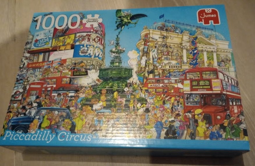 Puzzel 1000 stukjes jumbo piccadilly circus, Ophalen of Verzenden, 500 t/m 1500 stukjes, Zo goed als nieuw