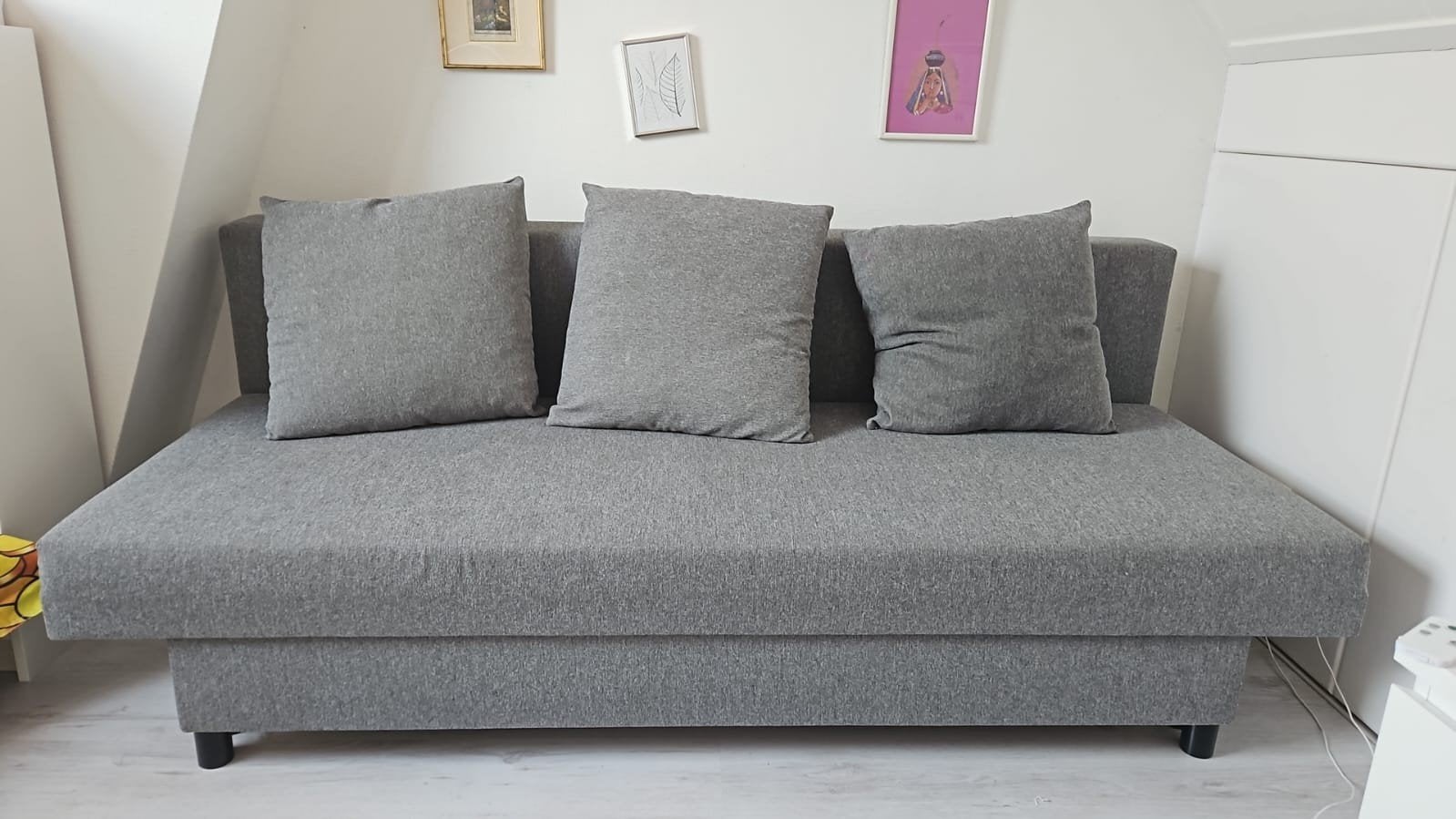 IKEA slaapbank met opbergbak – goede staat, Ophalen, Gebruikt, Tweepersoons, 140 cm