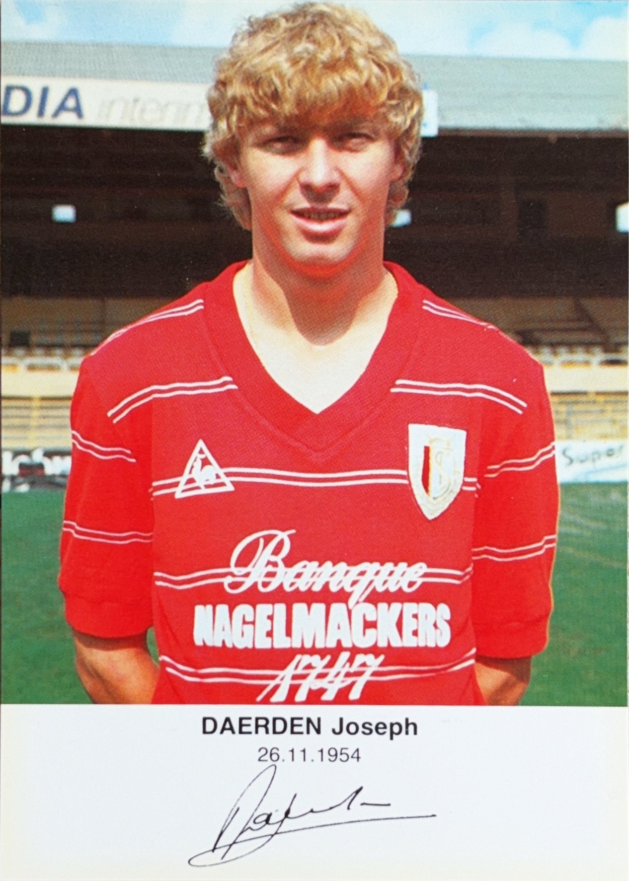 Spelerskaart Jos Daerden - Standard Luik - seizoen 1983/1984, Verzamelen, Sportartikelen en Voetbal, Ophalen of Verzenden, Zo goed als nieuw