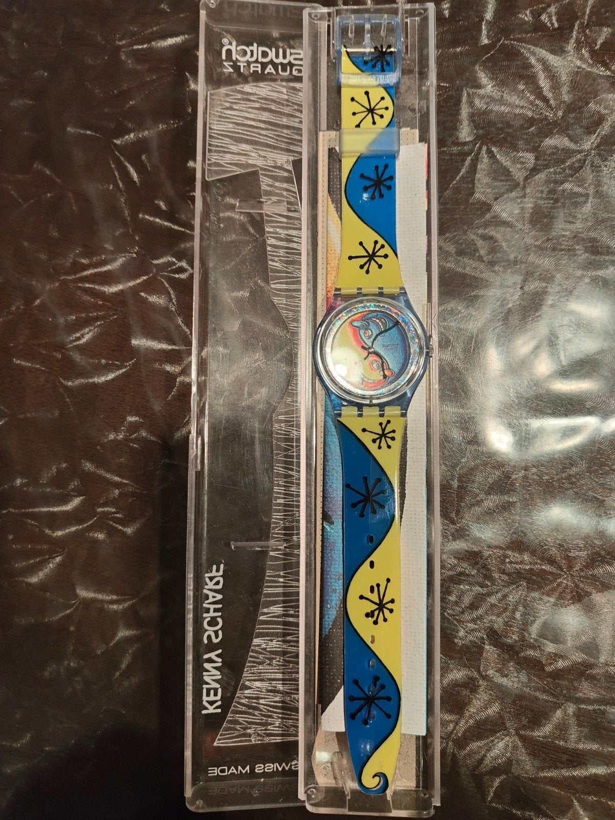 Collectors item Swatch horloge Kenny Scharf, Kunststof, Polshorloge, Swatch, Kunststof