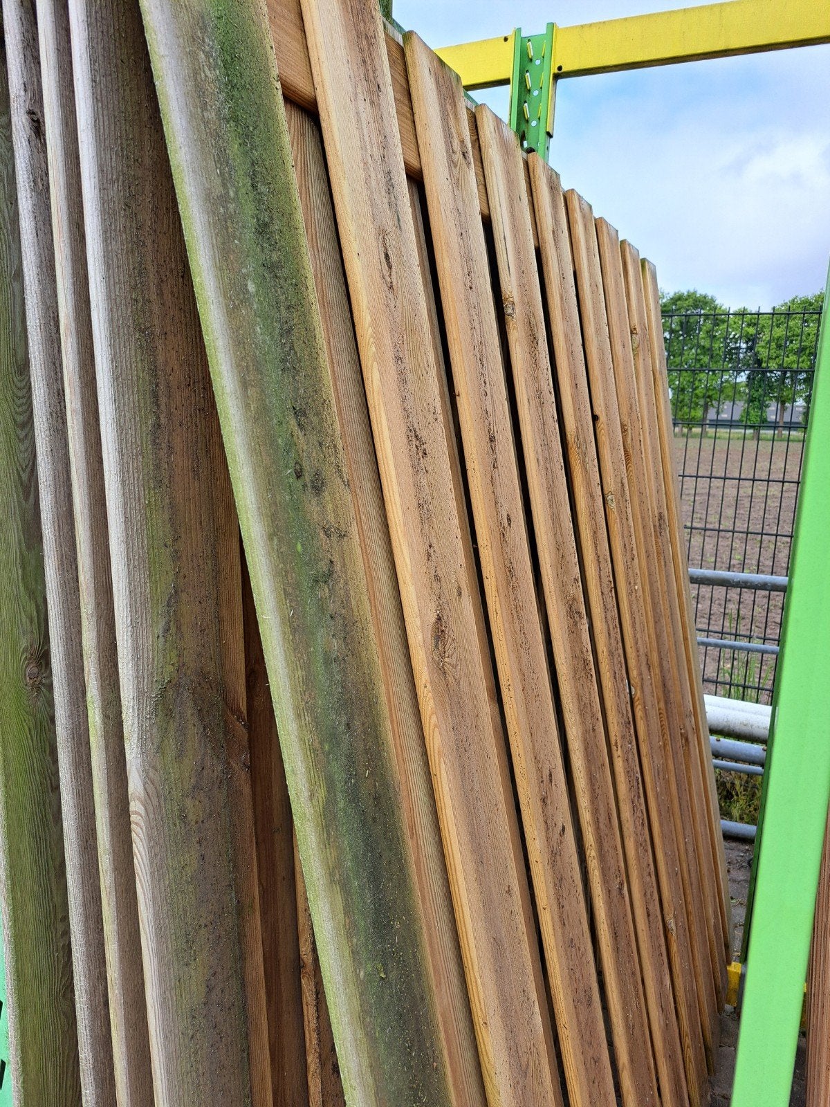 Grenen Tuinschermen 17 planks, Tuin en Terras, Schuttingen, Ophalen, 1 tot 2 meter, Minder dan 3 meter, Nieuw