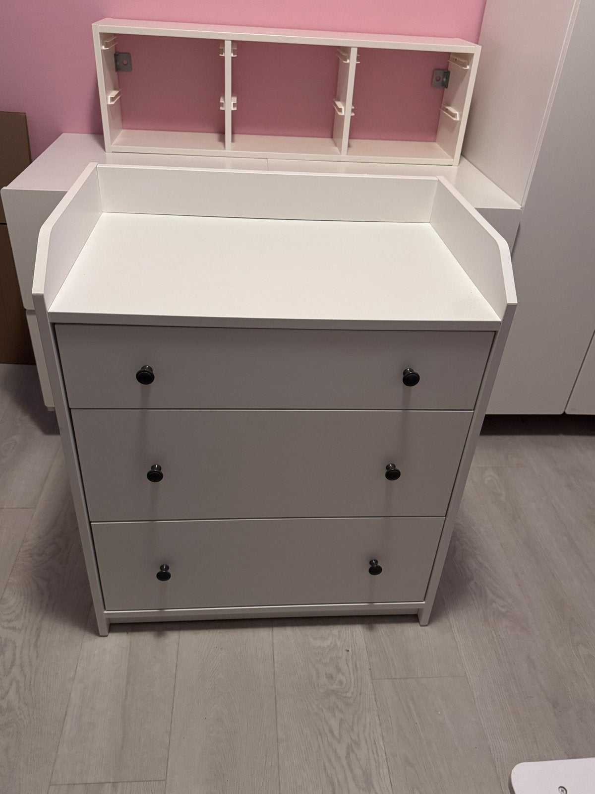 Witte ladekast met 3 laden - H:85xB:70xD:46cm, Huis en Inrichting, Ophalen, Gebruikt, 50 tot 100 cm, 3 of 4 laden