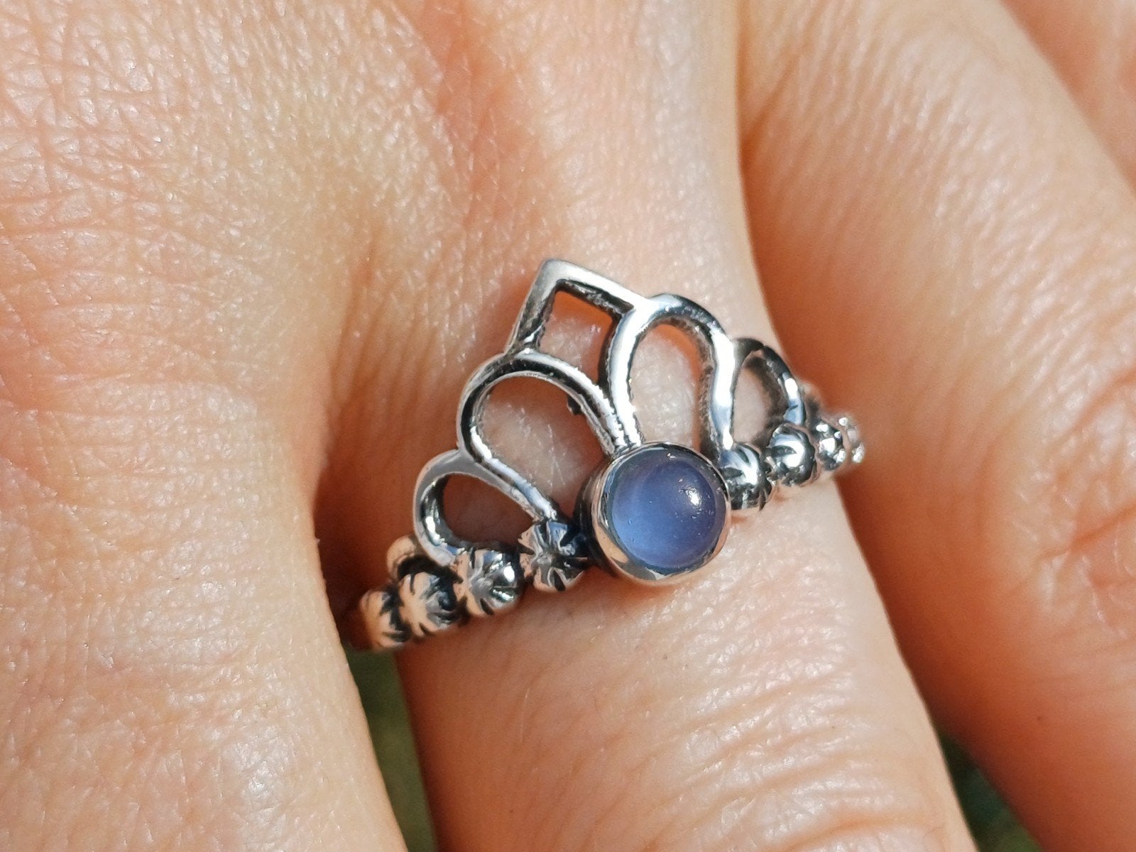 Vanoli 925 zilveren ring met chalcedoon maat 19, Daiva1973@hotmail.com, Vanoli, Blauw, 19 tot 20