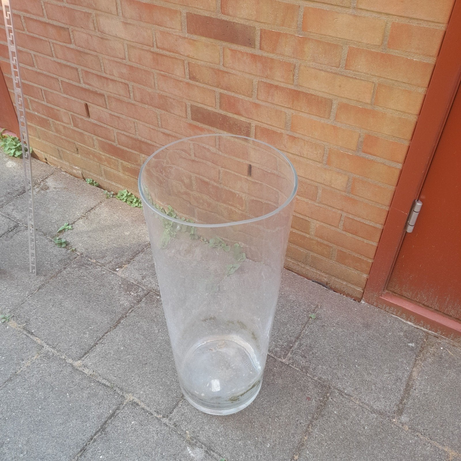 Grote glazen vaas/cilinder, Ophalen, Gebruikt, Glas, Geschikt voor droogbloemen