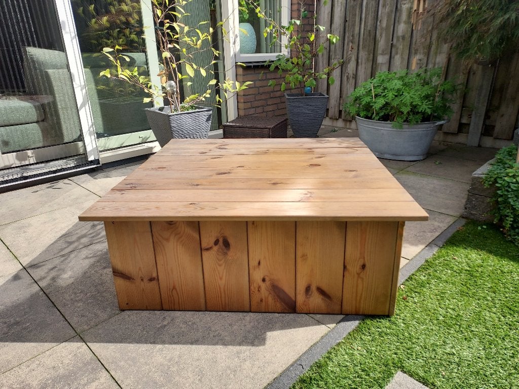 Tuintafel hout, Ophalen, Gebruikt, Vierkant, Hout