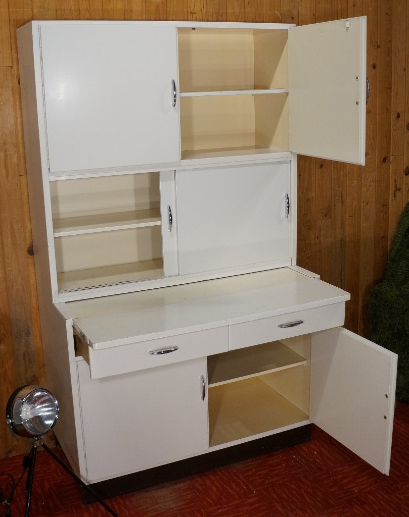 Keukenkast buffet Retro design meubel Vintage hippe F.M Art, Ophalen, Gebruikt, Grenenhout, Minder dan 150 cm