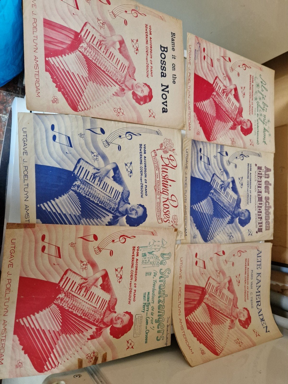 Vintage Bladmuziek voor Accordeon en Piano, Gebruikt, Verzenden, Overige soorten, Accordeon