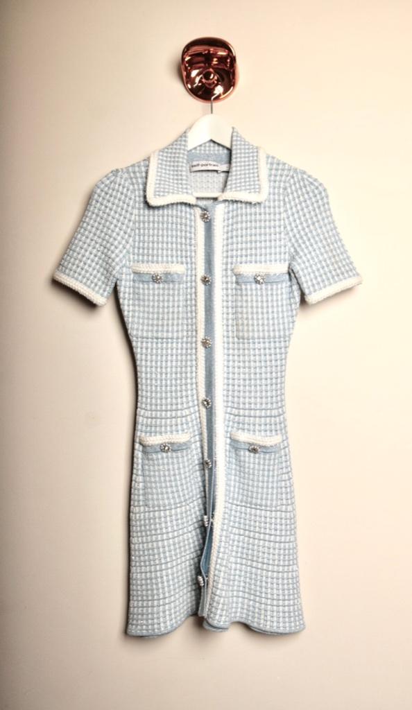 SELF-PORTRAIT Super leuk jurkje Maat XS Winkelprijs €500,-, Kleding | Dames, Blauw, Nieuw, Ophalen of Verzenden, Maat 34 (XS) of kleiner