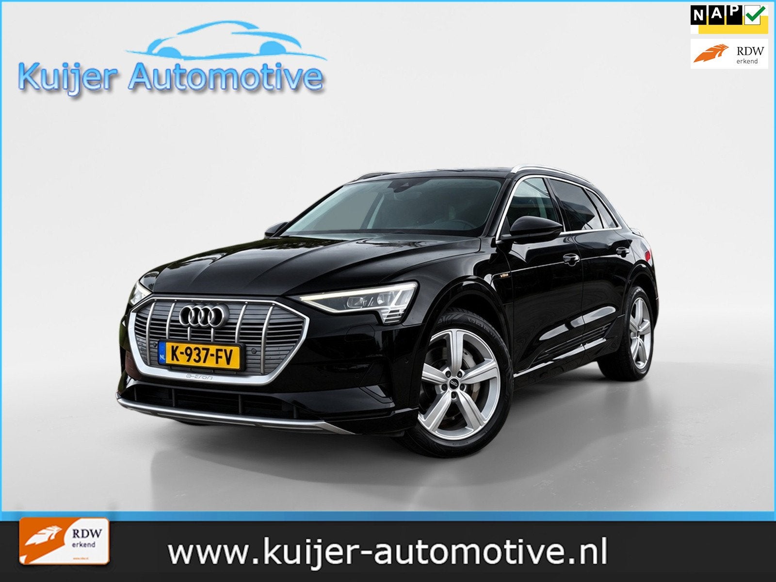Audi E-tron 55 Quattro Business Edition Plus 95 kWh BTW auto, Auto's, Audi, Automaat, Zwart, 95 kWh, Automatische klimaatregeling