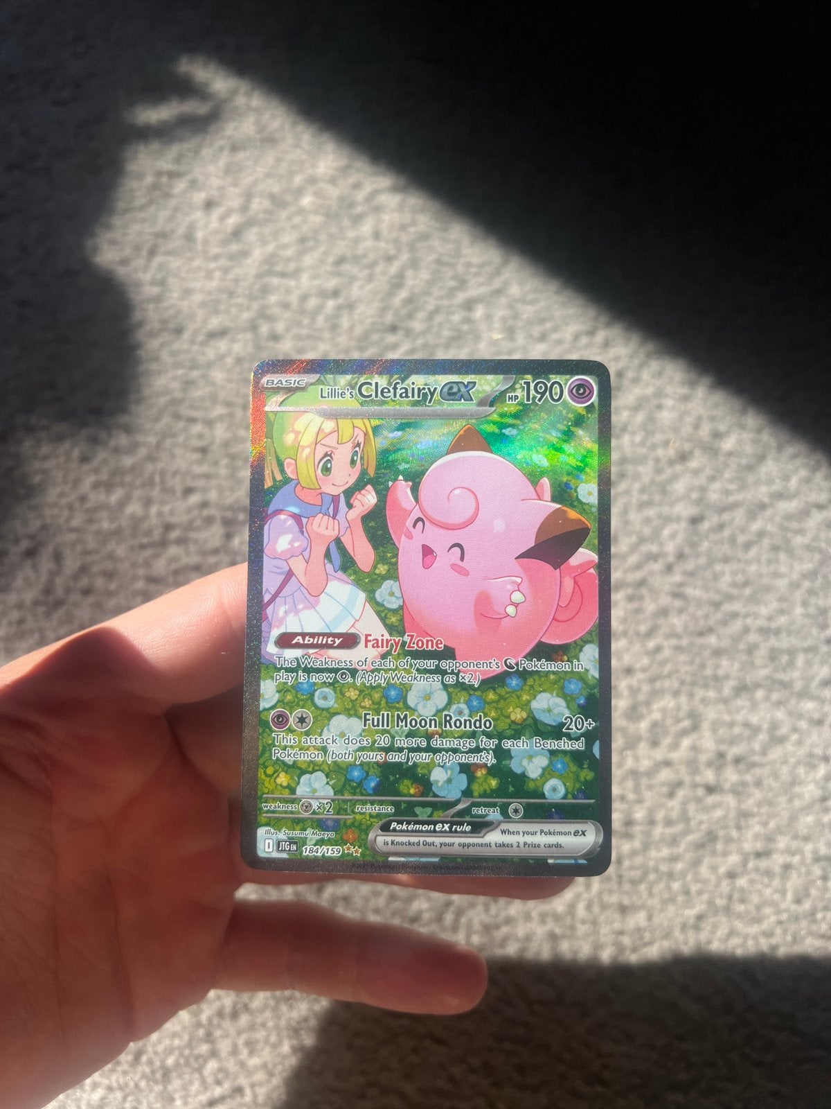 Lillie’s Clefairy ex 184, Hobby en Vrije tijd, Verzamelkaartspellen | Pokémon, Ophalen of Verzenden, Zo goed als nieuw