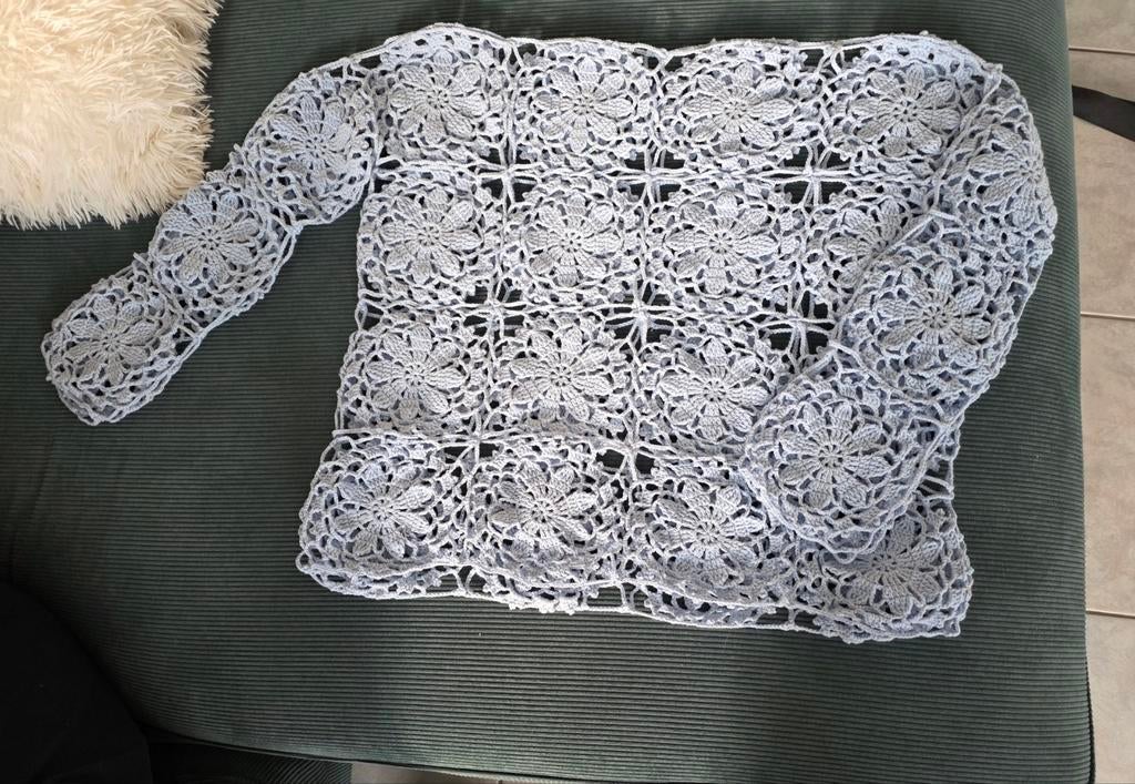 Handgemaakte Gehaakte Trui (Granny Square) - Gloednieuw!, Maat 38/40 (M), Blauw, Nieuw, Ophalen of Verzenden