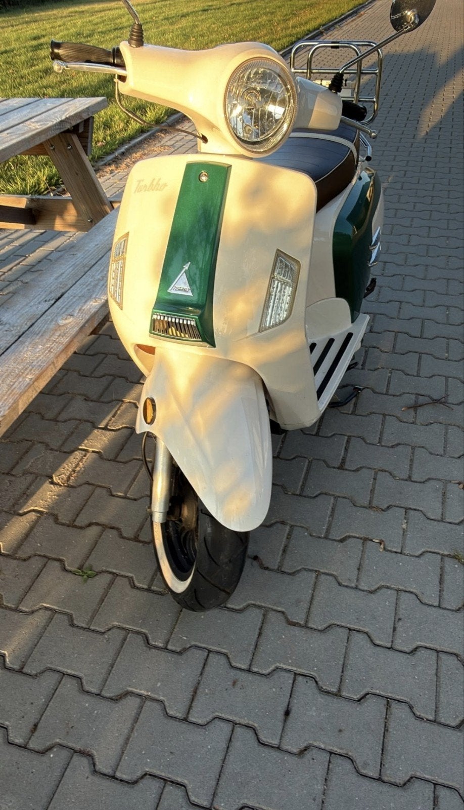 Turbho Retro Bellissimo 50 Scooter - Wit/Groen, Fietsen en Brommers, Gebruikt, Benzine, Ophalen, Overige merken